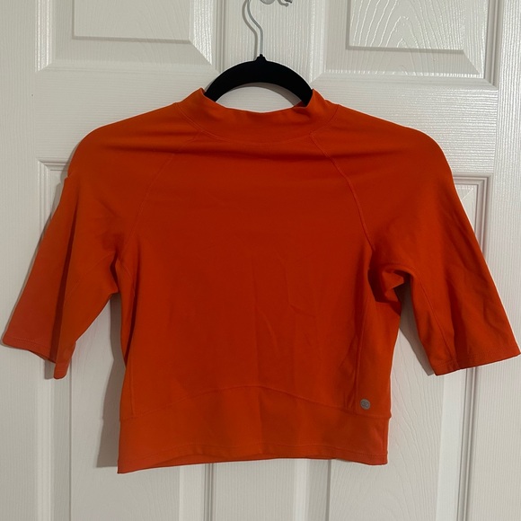CALIA Women's Mock Neck Cropped Tee Extra Small Orange - Picture 2 of 12